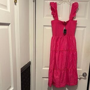 Saks Fifth Avenue Vibrant Pink Ruffled Dress